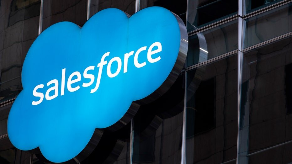 Salesforce logo on the building