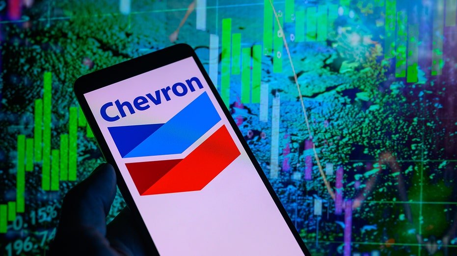 Chevron logo on the smartphone