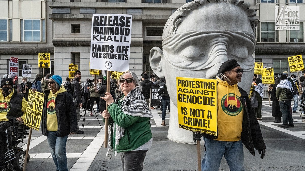 Supporters of supporters of Hamas Mahmoud Khalil, the protest outside the Federal Court