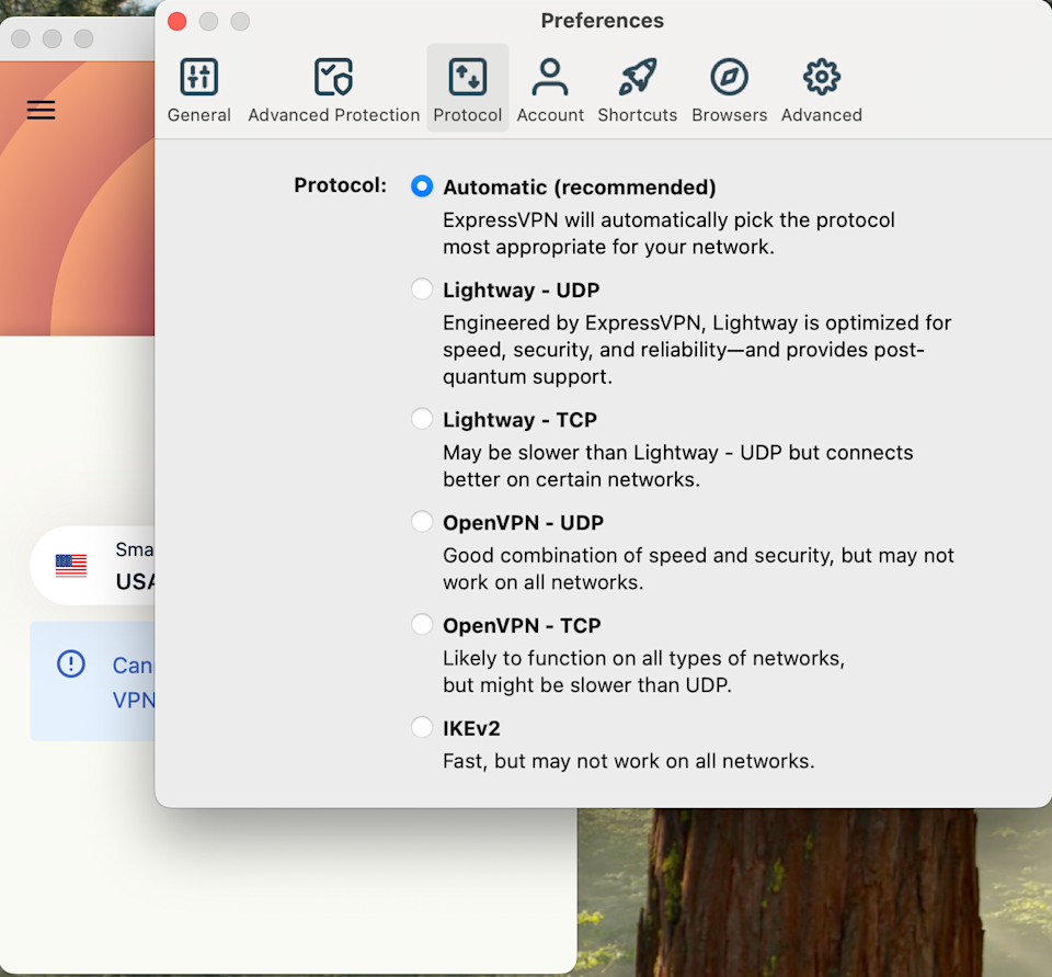 Not all protocols are available on all apps, but Mac has the full range.