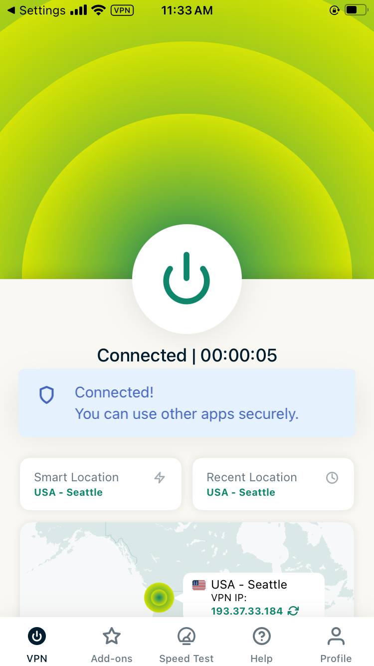 ExpressVPN looks good on iPhone and iPad.