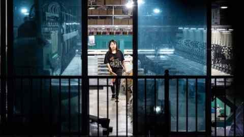 A worker in a garment workshop in Guangzhou, China