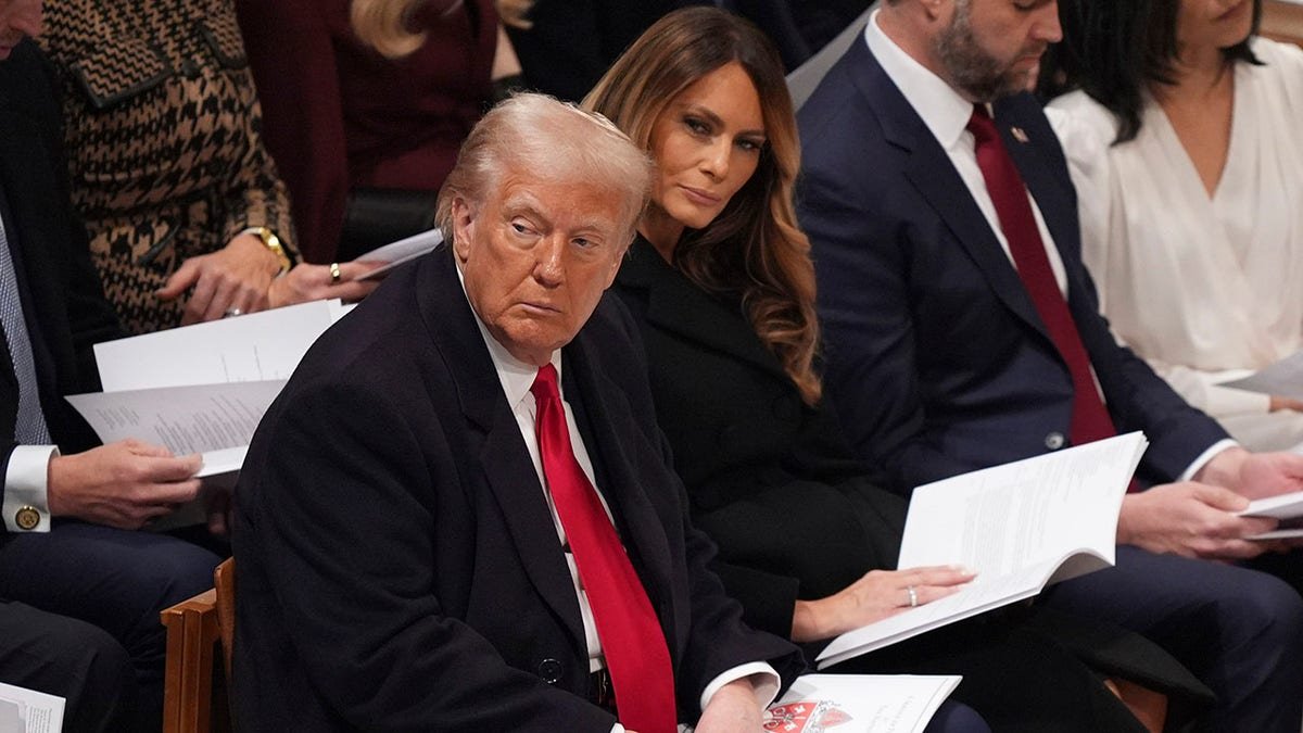 Trump and Melania during the national prayer service