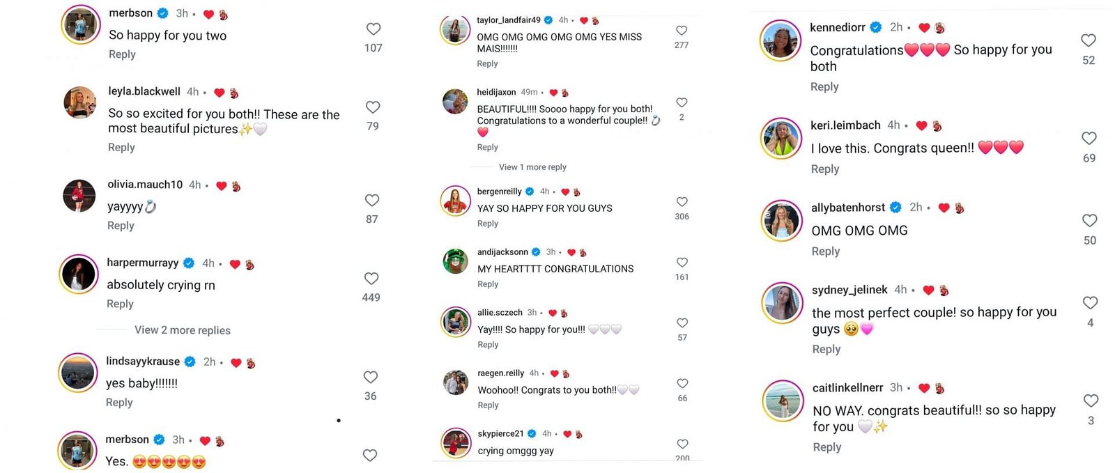 Harper Murray screen and other reactions. Instagram/ Maisieboesiger