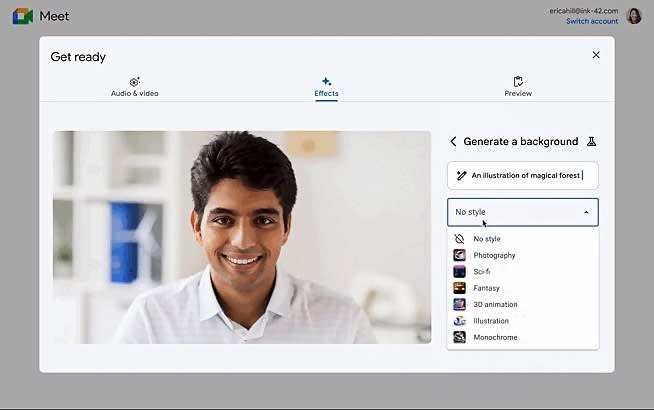 Delivery directed to create the background of Amnesty International in Google Meet.
