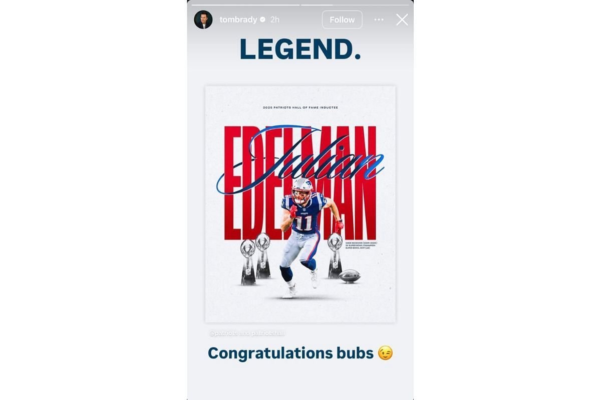 Tom Brady Yahya Julian Edelman also reflects WR on gaining confidence in 2013 (credits: Instagram @tomby)