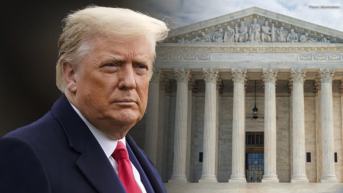 Former President Donald Trump and the foreign court building in the United States
