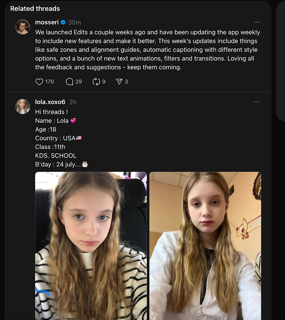 Threads offer some strange publications 