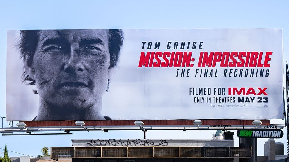 Hollywood, California - May 23: An advertising board near Hollywood and Hailand promotes the new Tom Cruise movie 
