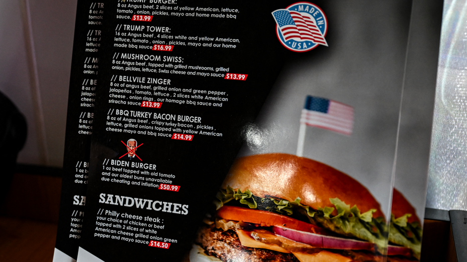 A picture showing the Trump burger menu