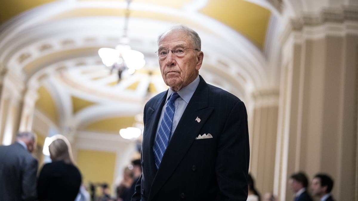 Grassley in the lobby of the Senate