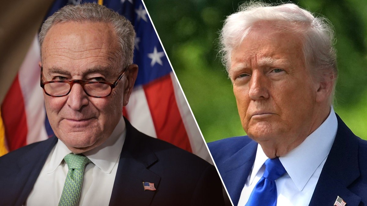 Left: Senator Chuck Schumer right: President Donald Trump