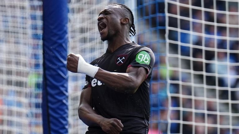 Mohamed Kodos celebrates after a tie with West Ham in Brighton