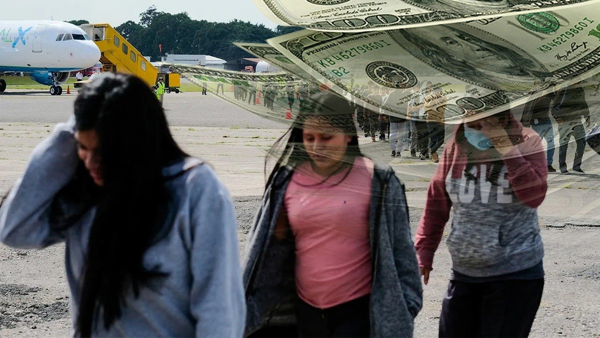 Immigrants are on the airport photo photo