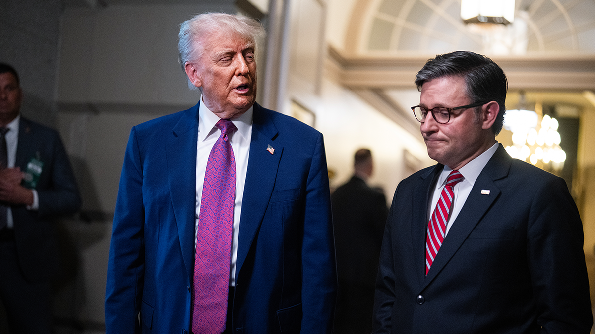 Trump talks to the spokesman Johnson in Capitol Hill
