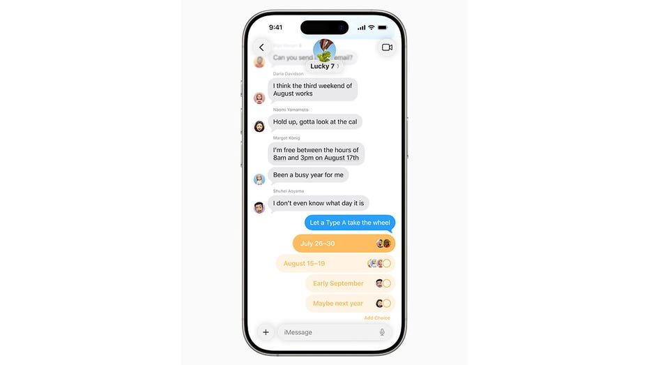A poll display in messages
