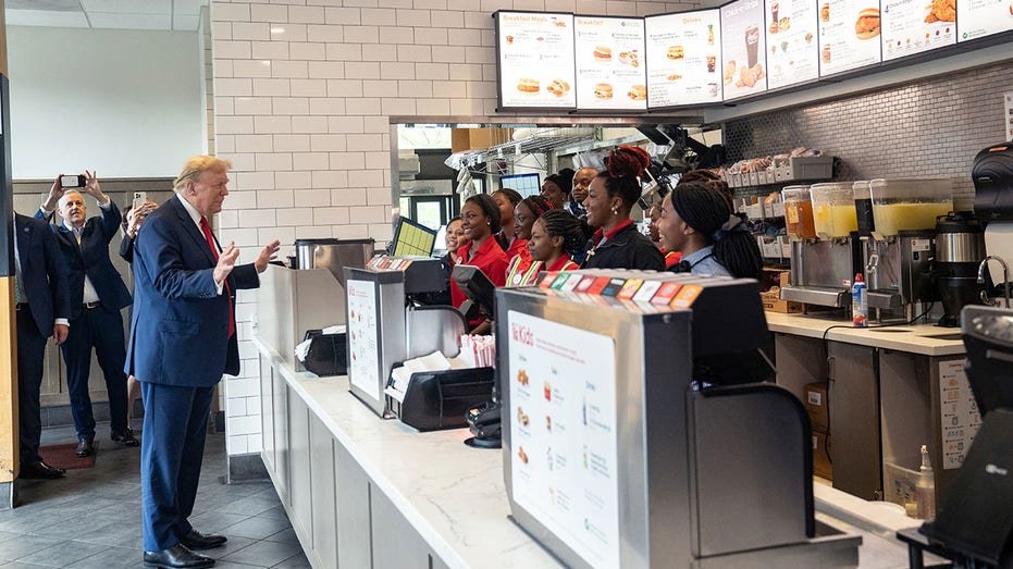 Trump meets with customers and employees at Chick-Fil-A