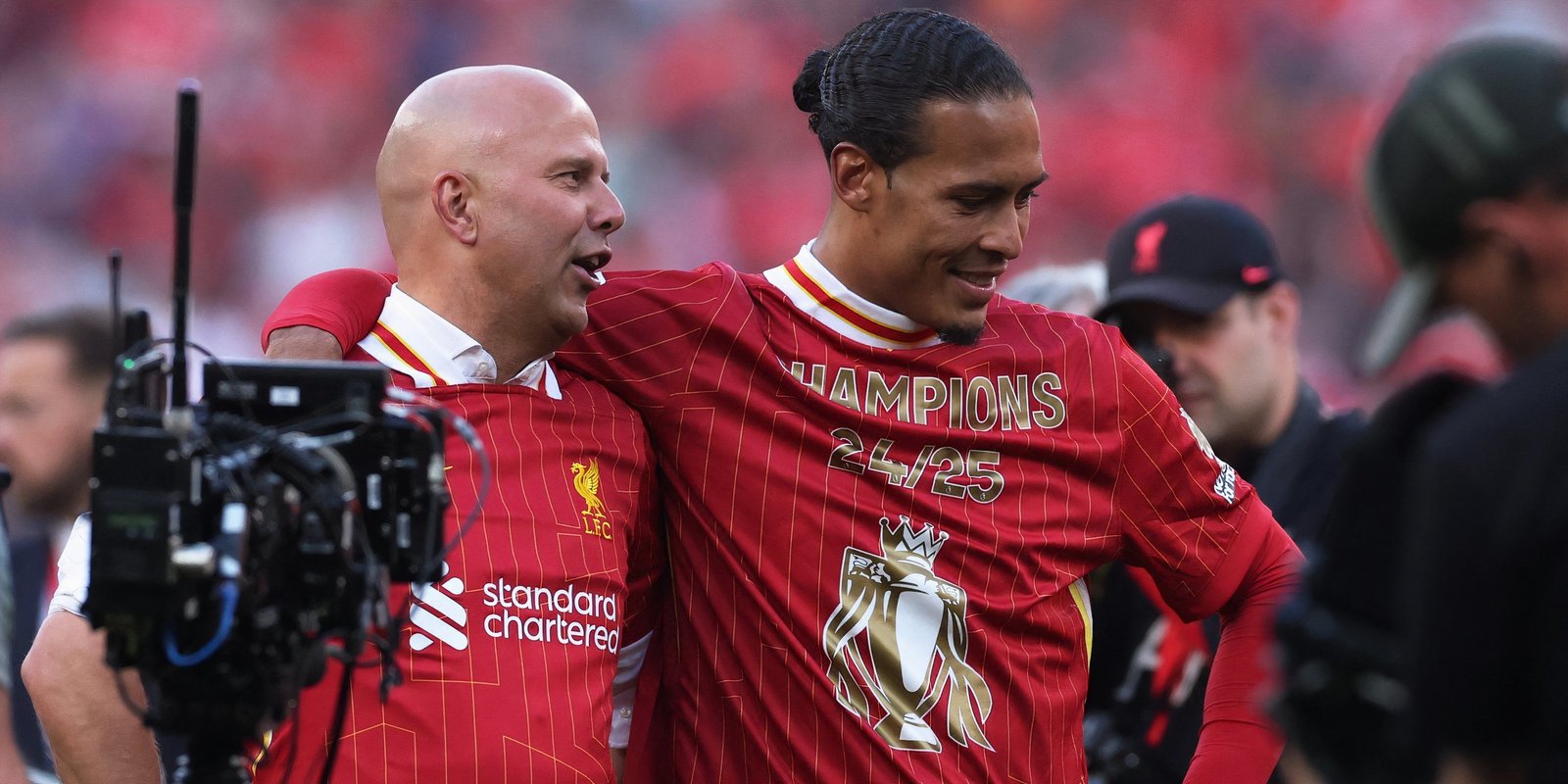 Arne Slot and Virgil Van Dijk Liverpool