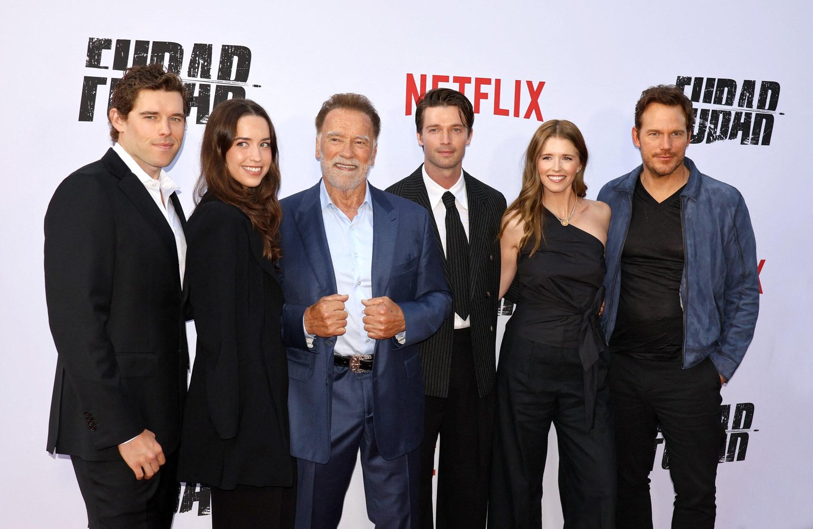 Arnold Schwarzenegger and his family in the premiere of a <a href=