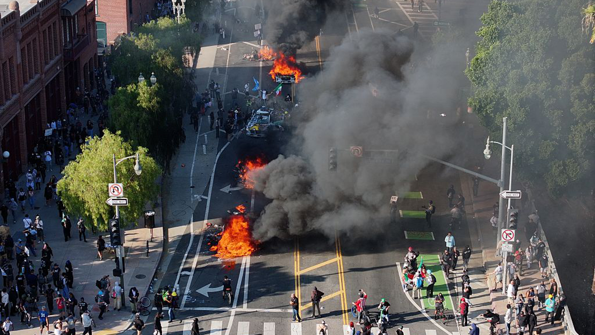 Riot fire is not seen from the air