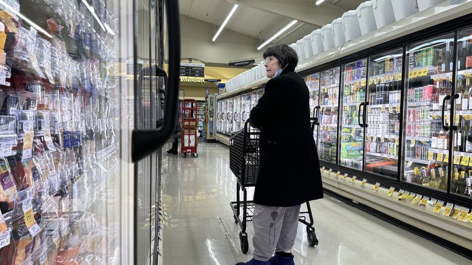 Shopping in a grocery store