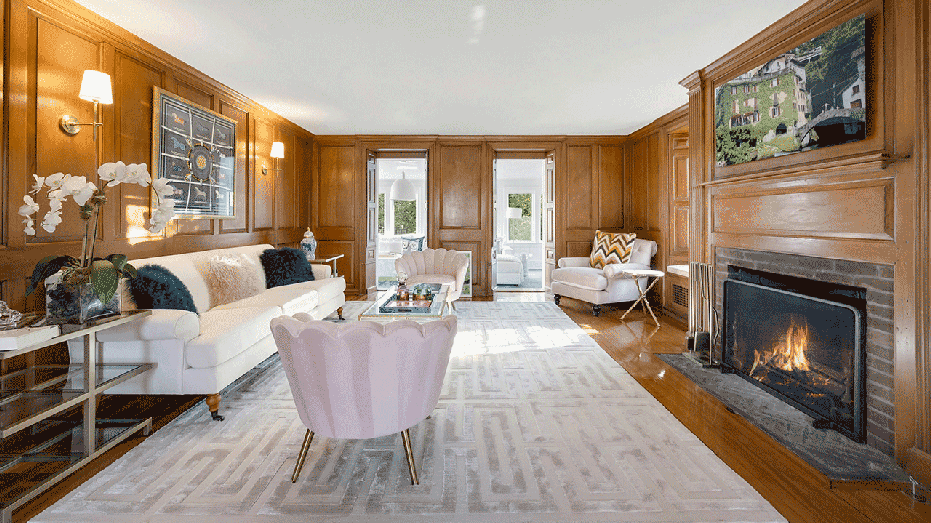 A living room inside the former Frankl house