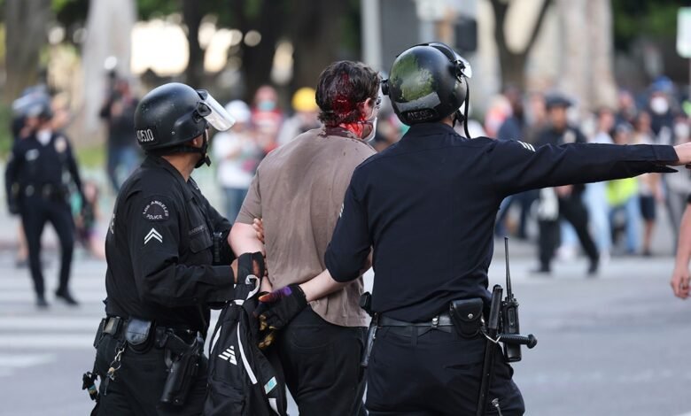 1750011763 LA Mayor Bass Five arrested 30 citations as 30000 rioters.jpg