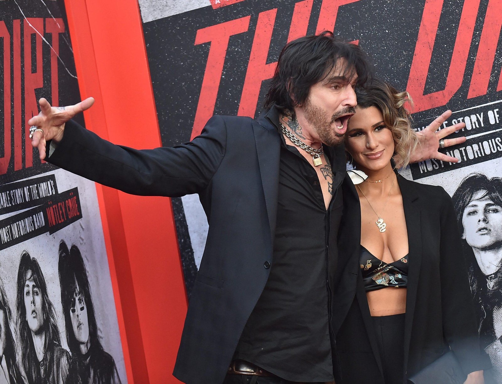 Tommy Lee and Betani Forlan at the premiere of a <a href=