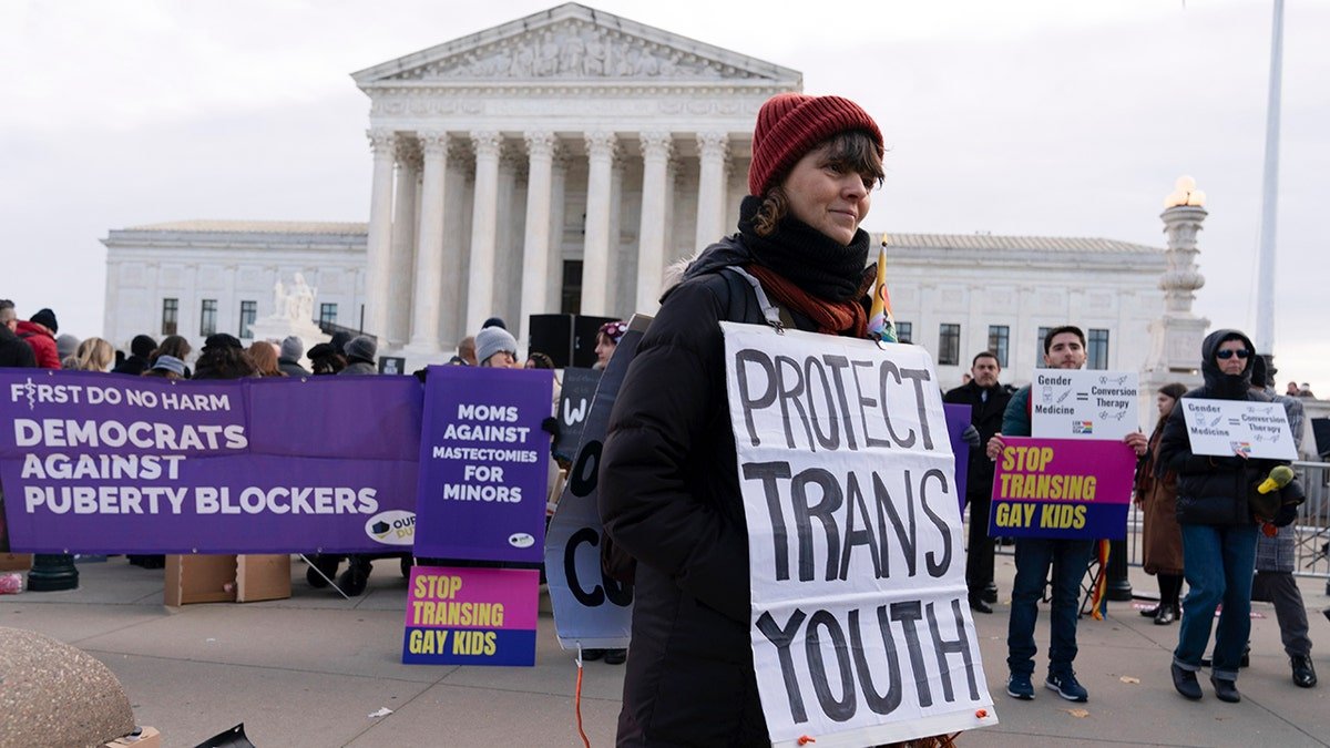 The demonstrators supporting Loters before the Supreme Court