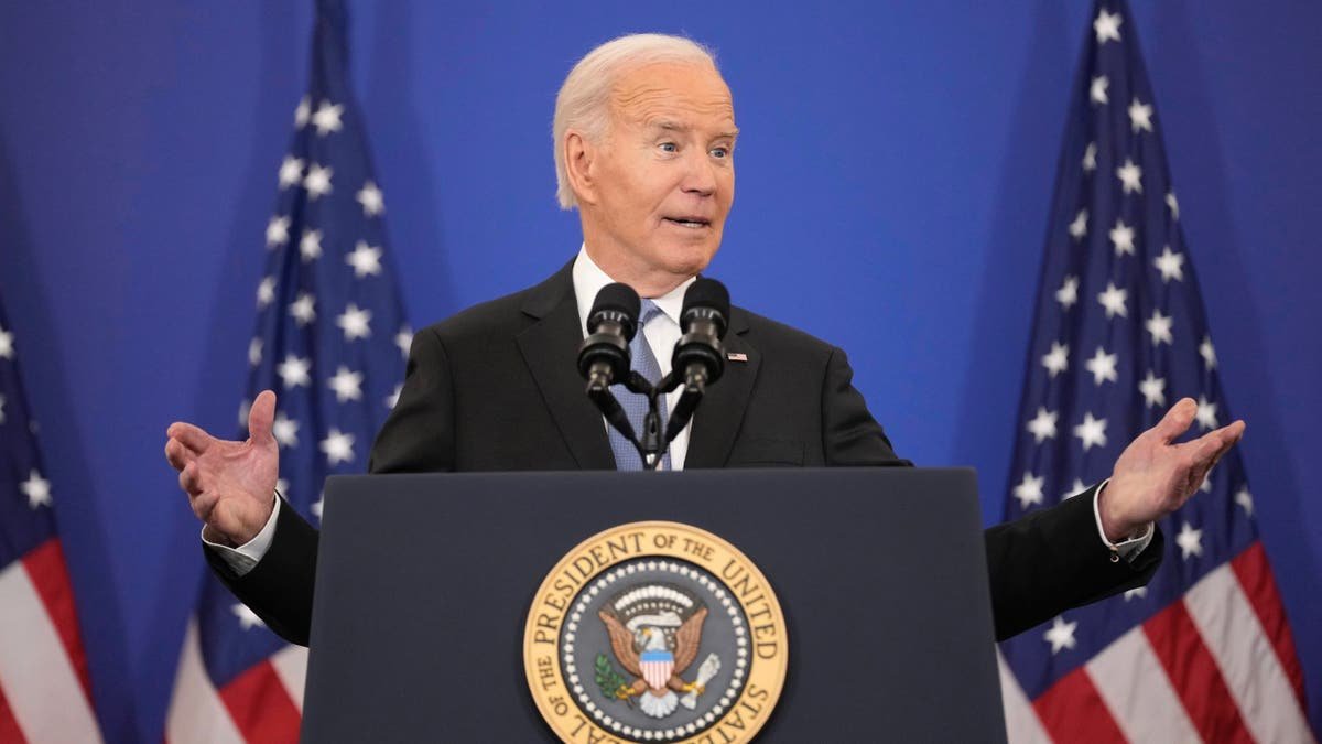 Joe Biden on the platform