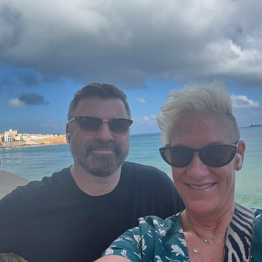 Ann Borrell and her husband