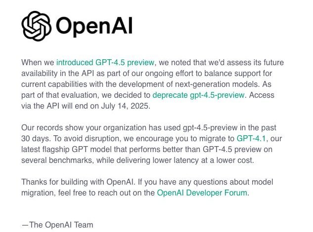 1750402086 OpenAI moves forward with GPT 45 deprecation in API triggering developer.jpg