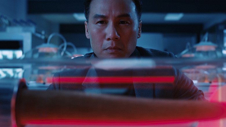 BD Wong as Dr. Henry Woo looks at the Indominous Rex bone in the world