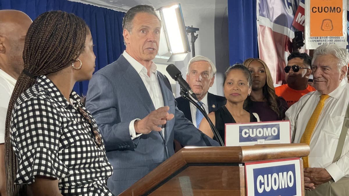 Cuomo with others in Lectern