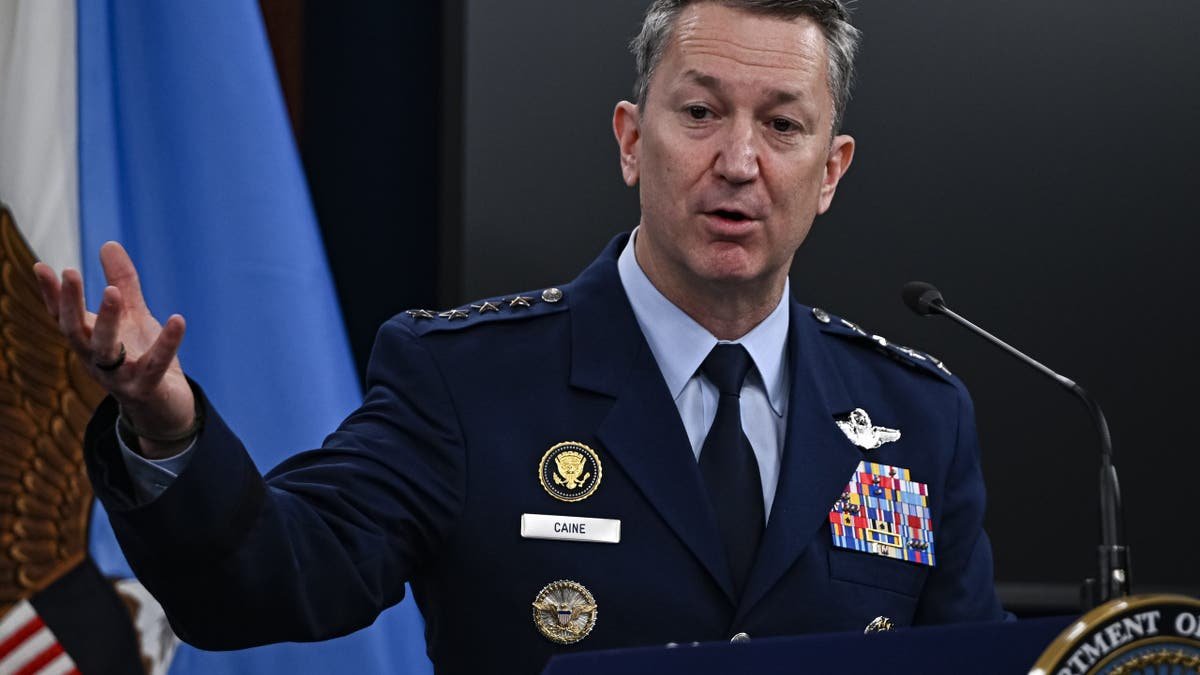 Washington DC, United States - June 26: US Defense Minister Beit Higseth and Chairman of the Joint Staff Board of Staff, Dan Kane, holds a joint press conference in the Pentagon Press Chamber in Washington, DC, the United States on June 26, 2025.