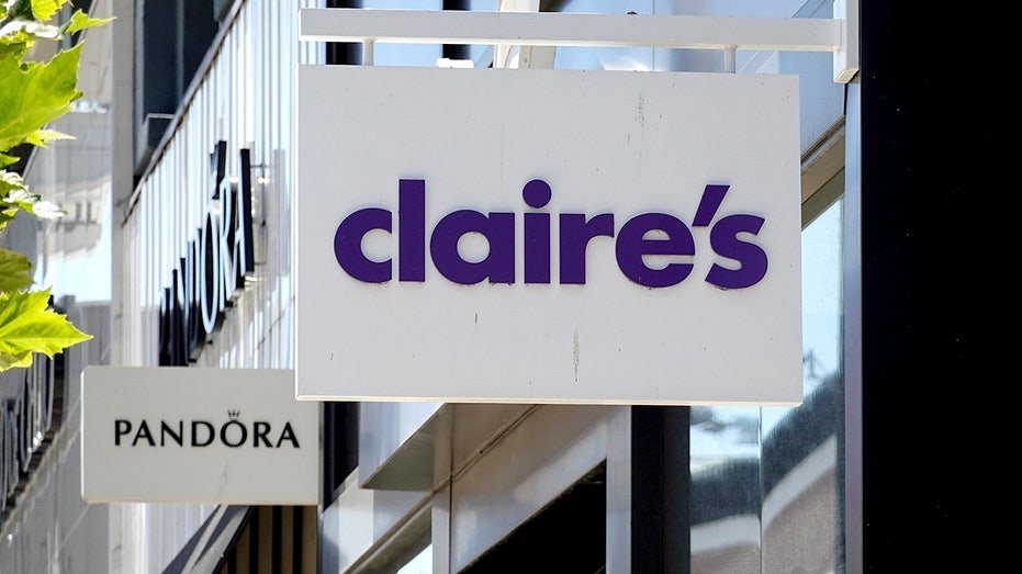 Claire store mark hanging on the building
