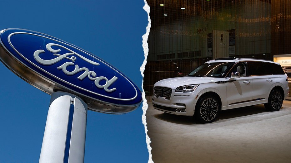 The Ford logo was filmed next to the Ford Motor Com car