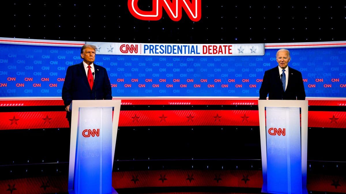 Trump and Biden in the presidential debate in June 2024.