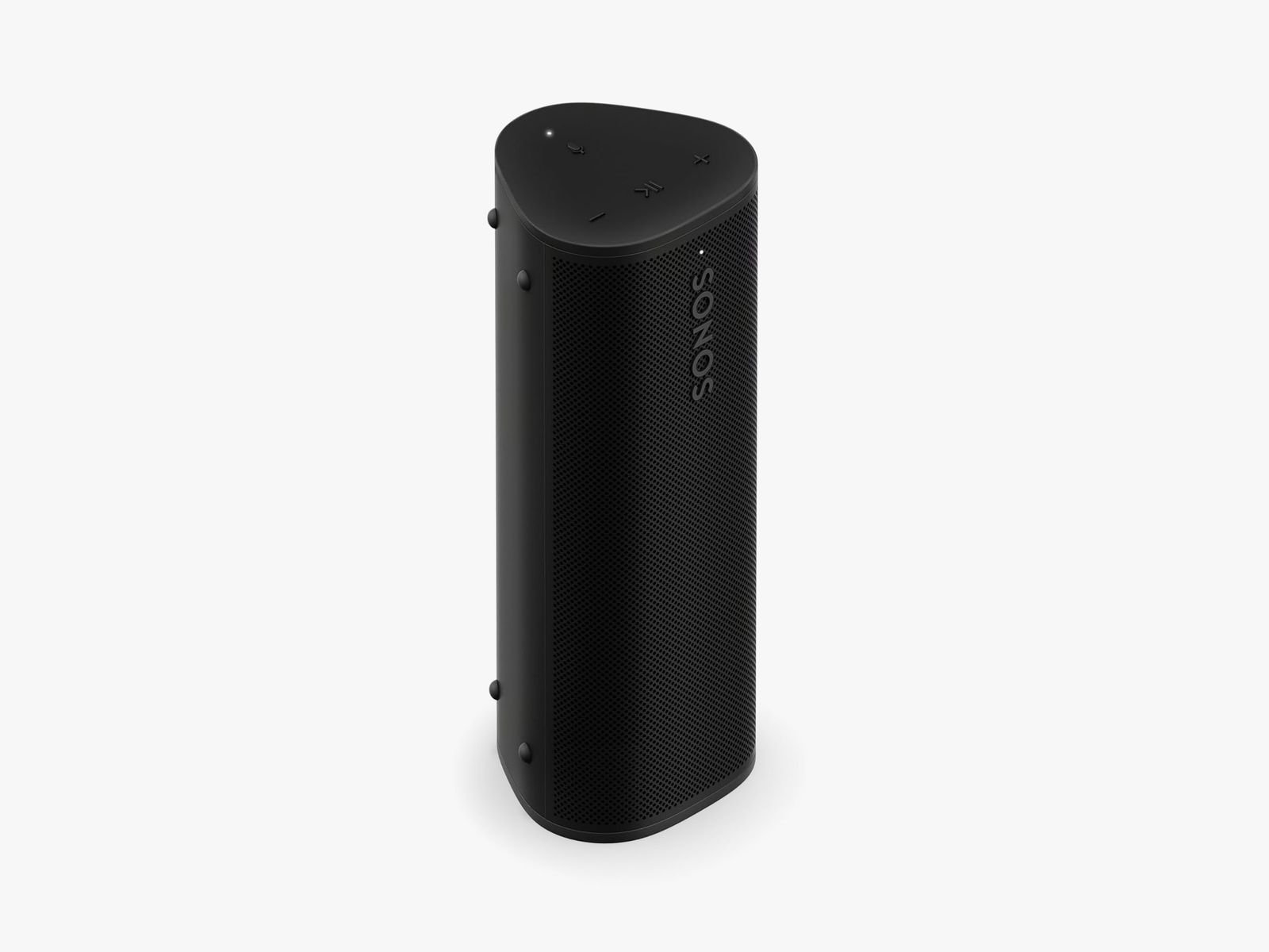 Black loud speaker in cylindrical shape