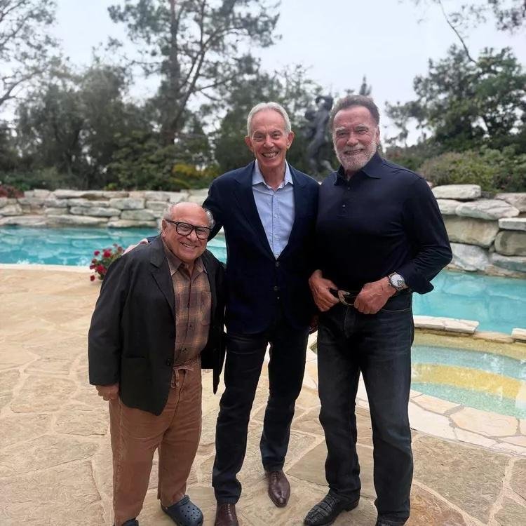 Danny Devito, Tony Blair, and Arnold Schwarzenegger