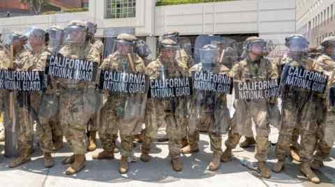 National Guard soldiers outside the Federal Edward Royal building