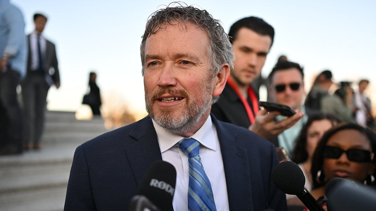 Representative Thomas Massi speaks to the media after a vote to stop the closure of the government in the American Capitol Building on March 11, 2025, in Washington.