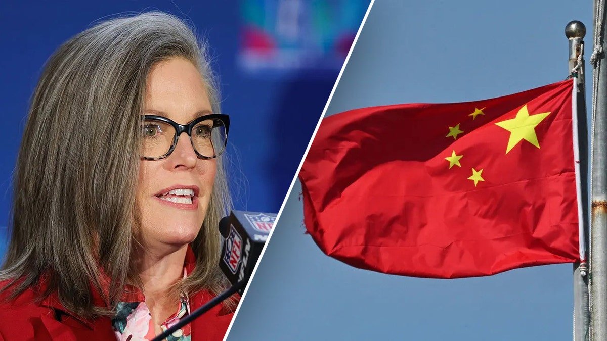 Hobbes, left; China flag, right