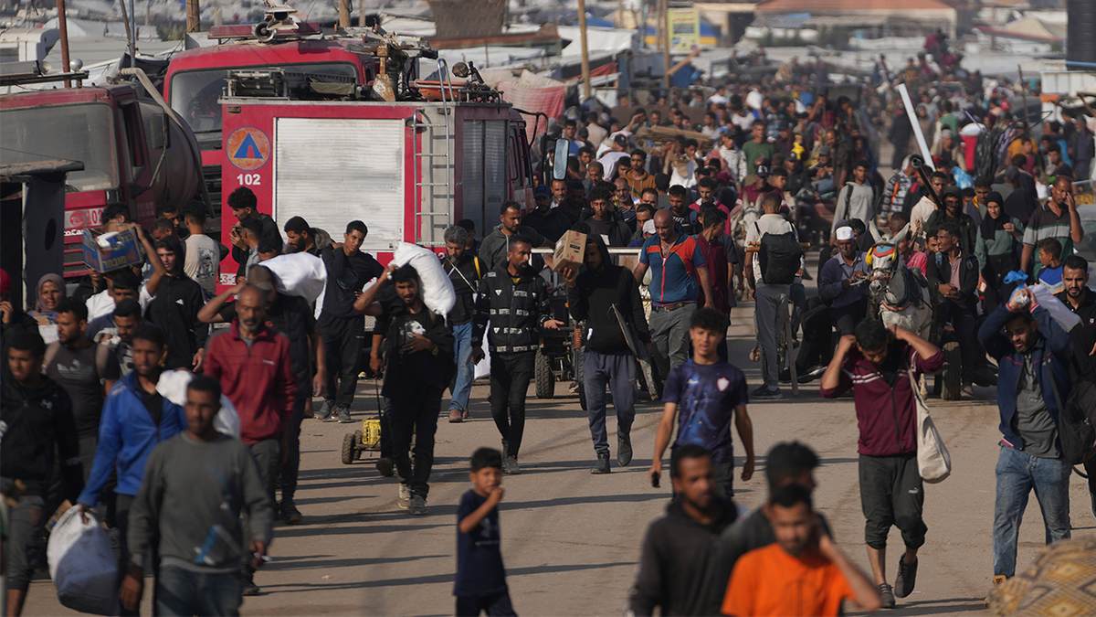 The Palestinian crowd in the Gaza Strip