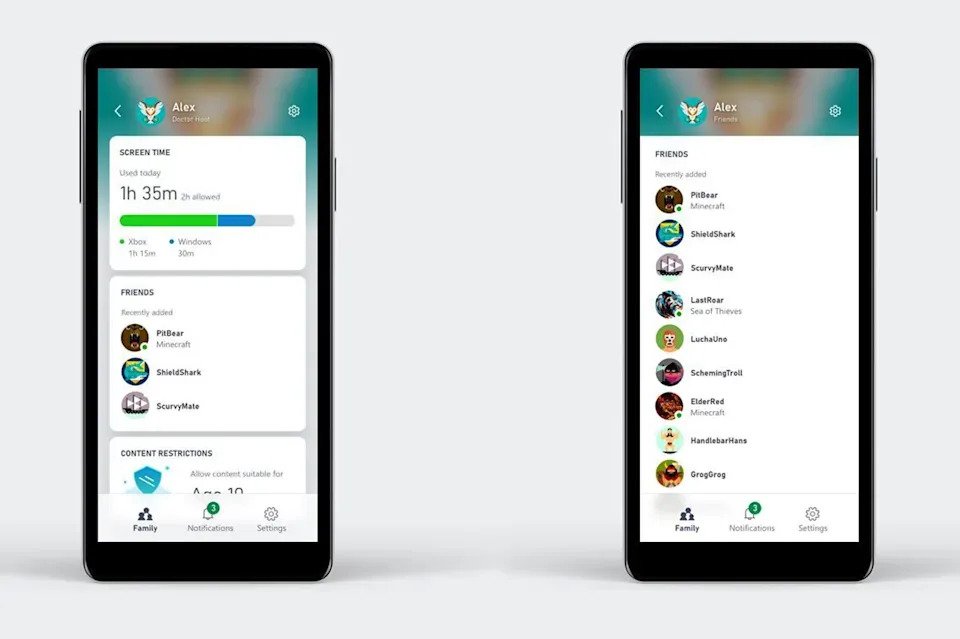 Xbox family settings app