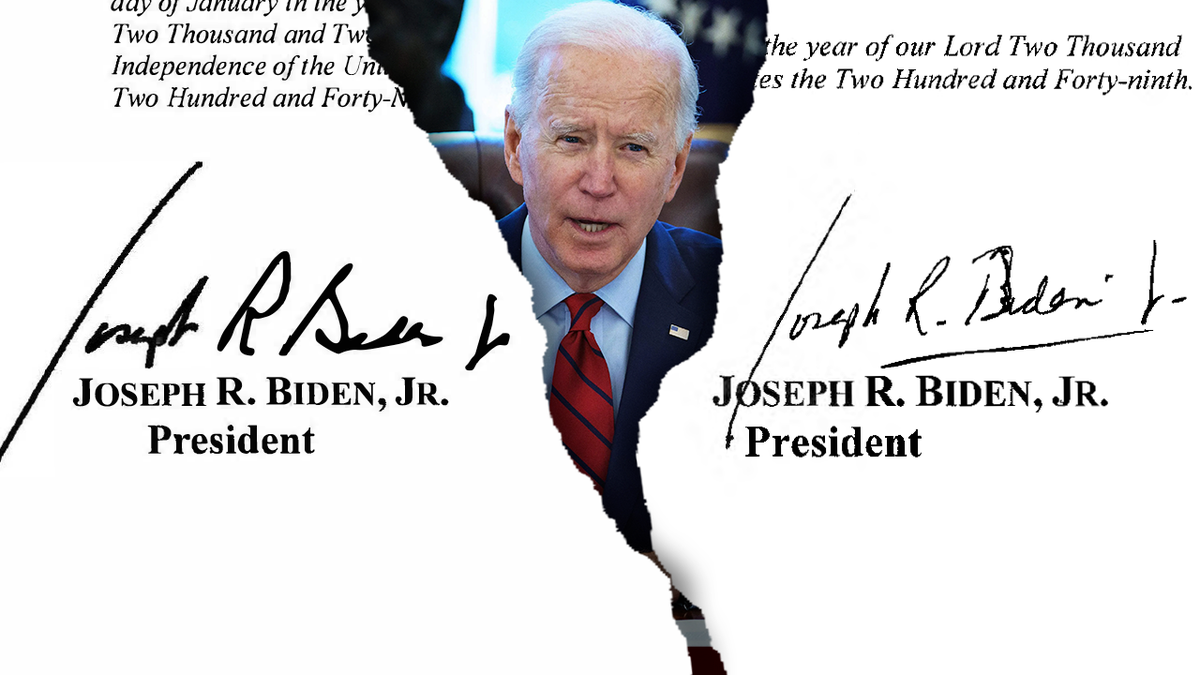 Biden Center inside the tear drawing for signatures
