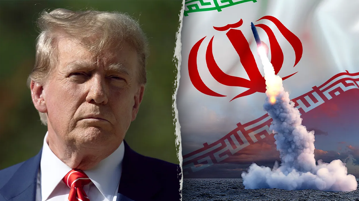 Trump looks at the left. Iran with clarification of missile images, right