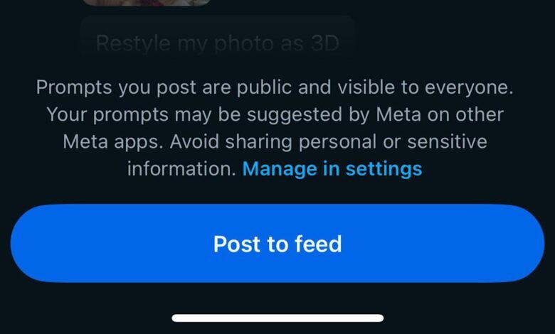 Meta warns users to avoid sharing personal or sensitive information.jpeg