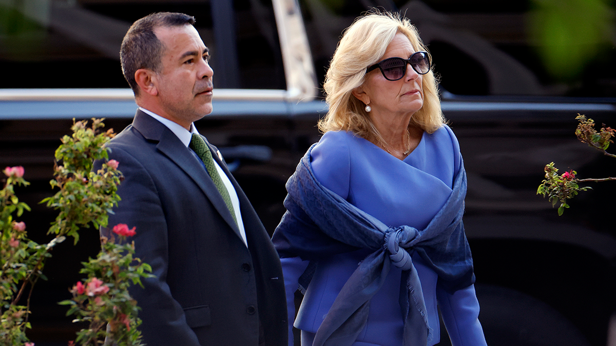 First Lady Jill Biden and her prominent consultant Anthony Bernal arrives at J