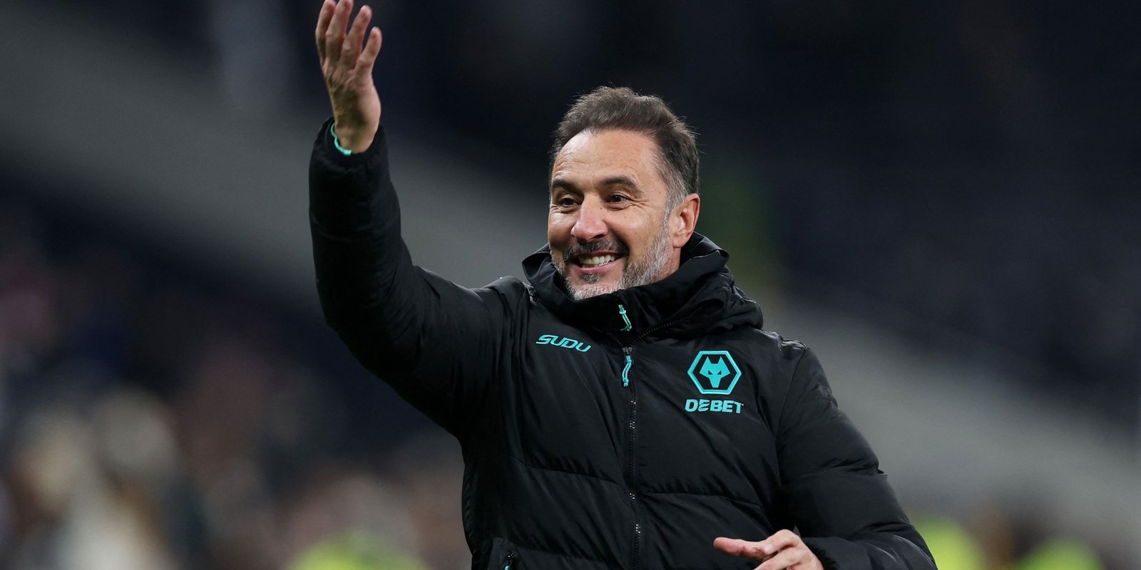 Wolverhampton and Wanderers Vitor Pereira interacts after the match